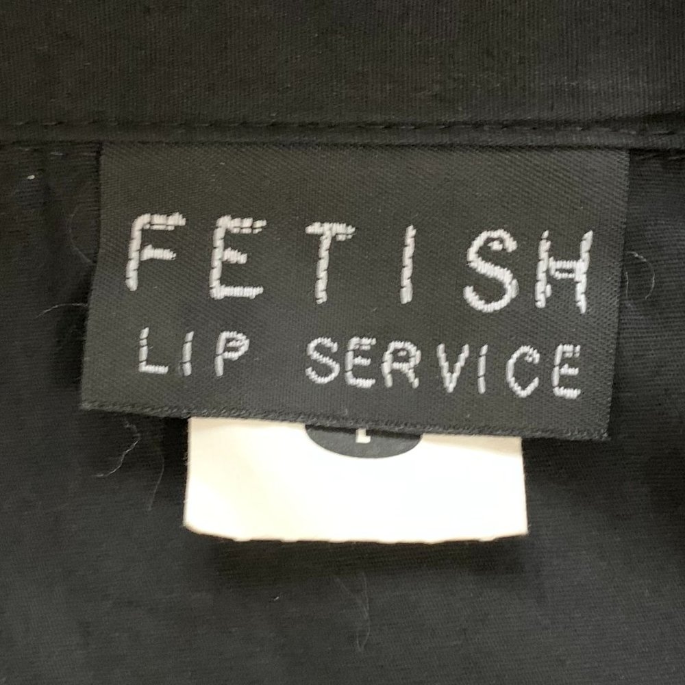 Y2K Lip Service Fetish Classics Black & White Snaps Blouse Shirt L - Picture 12 of 13